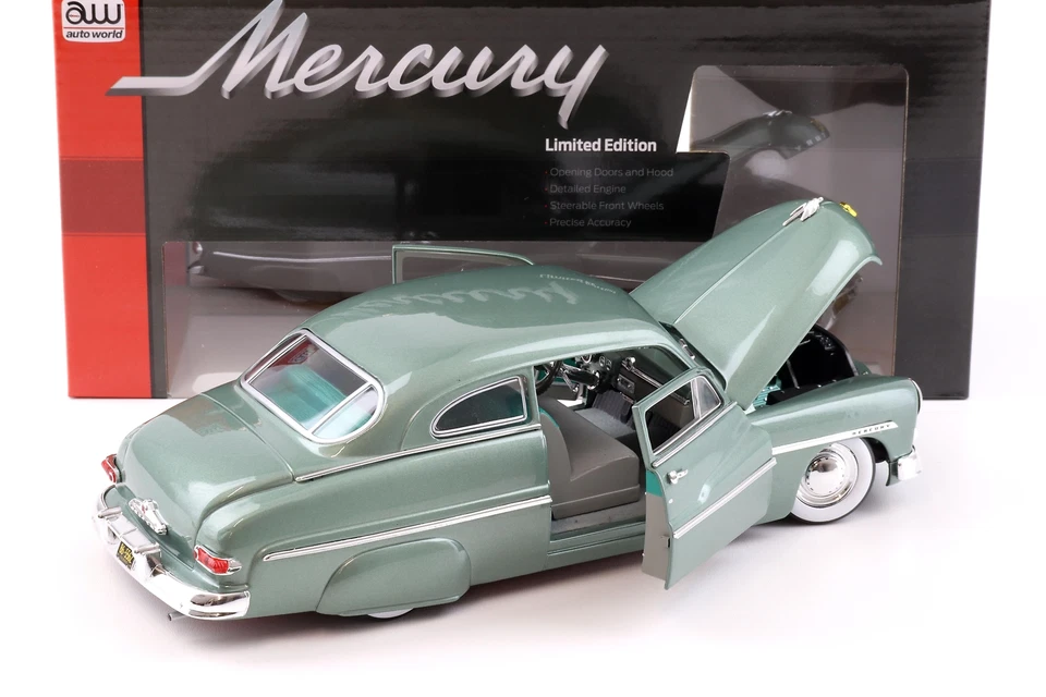 1:18 Auto World 1949 Mercury Eight Coupè Berwick Verde - Immagine 4 di 4