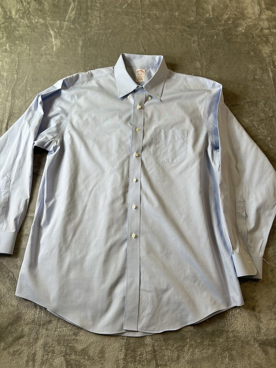 BROOKS BROTHERS 17-35　スーピマコットンツイルシャツ Brooks Brothers Shirt Sz 17/35 Men Supima Cotton Light Blue