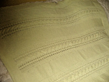Handmade Crochet Knit Baby Infant Yellow Baby Blanket Lovey Nursery