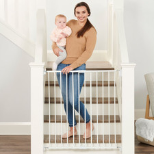 Regalo 2-in-1 Extra Tall Gate, Swing Walk Thru, Stairs Hallway, White, 38"