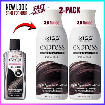 Kiss Colors Express Semi-Permanent Hair Color 3.5 oz Pack of 2