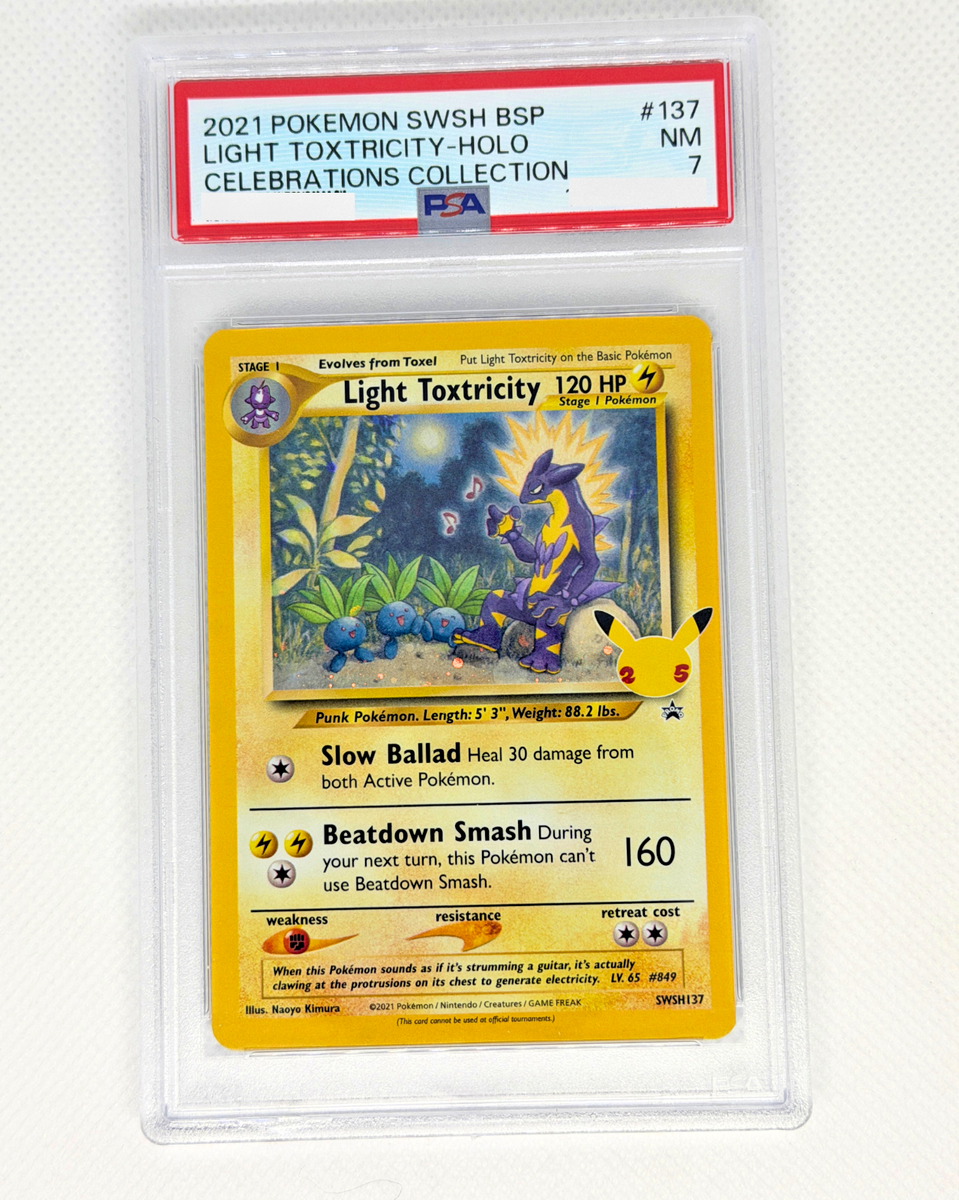 LIGHT TOXTRICITY MUSIC SWIRL 2021 POKEMON SWSH BLACK STAR PROMO #137 HOLO  PSA 7 | eBay