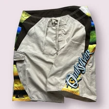 Vintage Men’s Quicksilver Board Shorts Graffiti Spellout Y2K Beach Grunge Sz 34