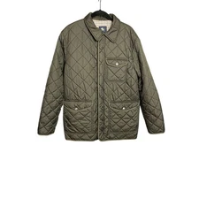 Hart Schaffner Marx Olive Green Quilted Riding Jacket Men’s Size Medium Winter 