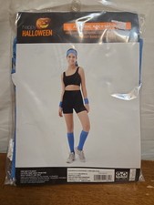 Aerobic Accessories Blue Halloween Costume Exercise Leg Warmers Theater 80s New