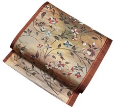 Japanese Kimono R5 Nagoya Obi Belt Hakata Ori Arabesque Floral Pure Silk Tailore