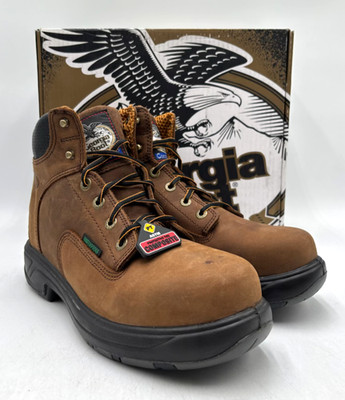 Georgia Boot G6644 Men's NEW Comp-Toe Waterproof Work Boots Brown Multiple Sizes
