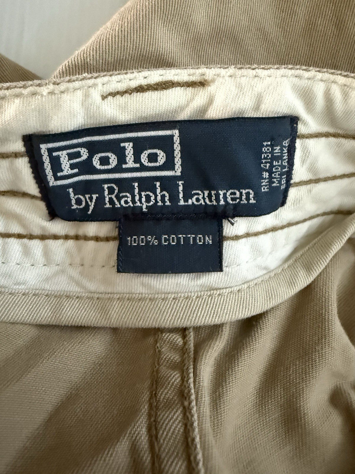 Vintage Polo Ralph Lauren Y2K Cargo Shorts Men 42 Utility Baggy 90's  Tan Chino thumbnail 5
