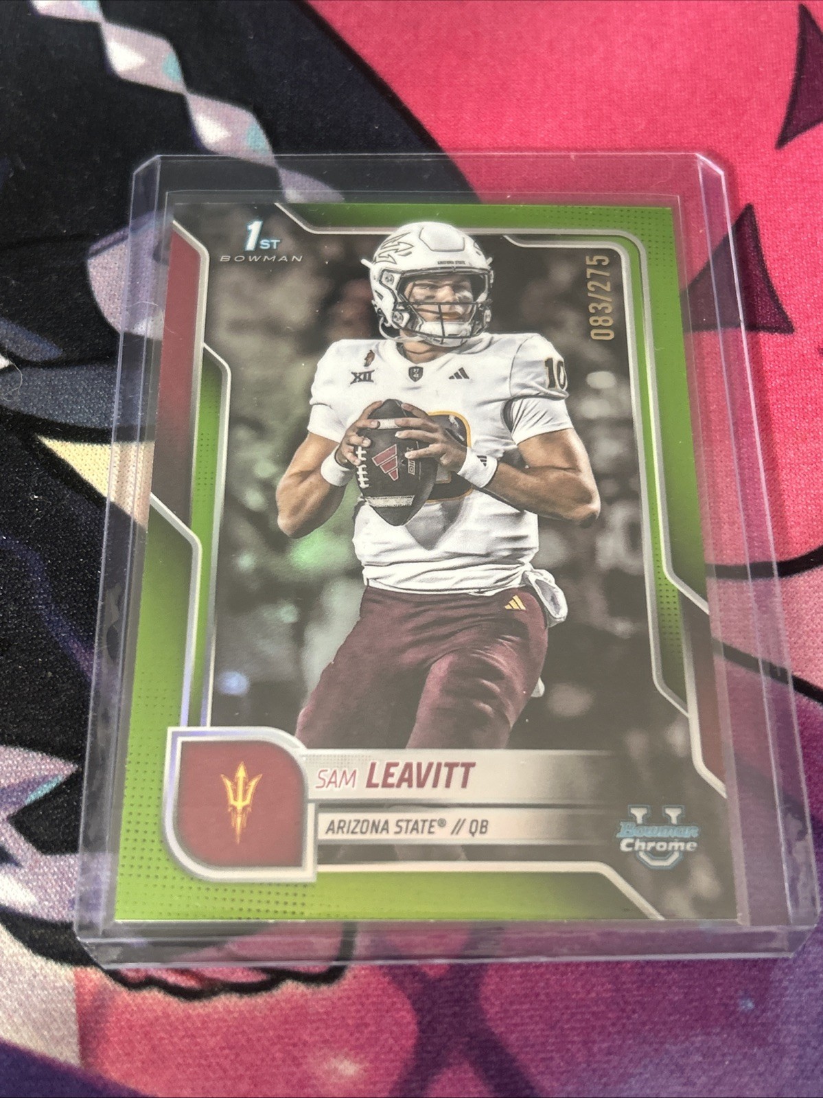 2025 Bowman University Chrome - Sam Leavitt #195 Lime Green Refractor /275 (RC)