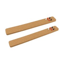 2 Pcs Felt Pin Bulletin Cork Board Bar Strips 15 x 2-1/2 Inches for Office, S...