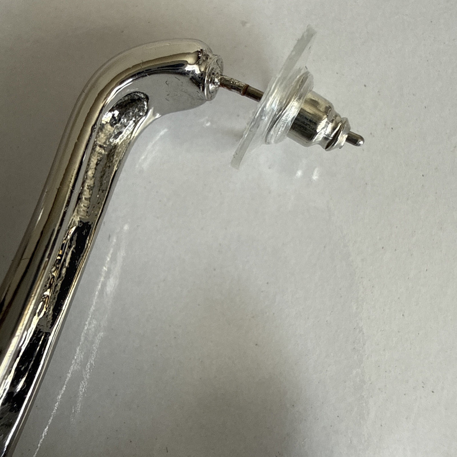 Elongated Silver Statement Earrings ￼ - image 7