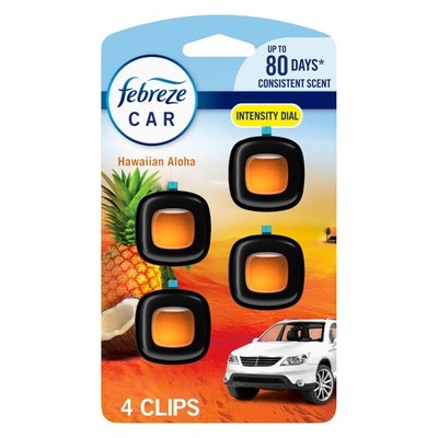 4PC Car Air Freshener Vent Clip Hawaiian Aloha Scent Long Lasting Odor Fighting
