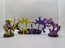 Customizable Splatoon Inspired Video Game Display Sign With Your Name or HBD