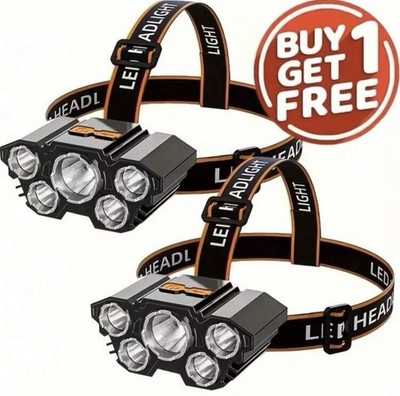 Buy 1 Get 1 Free, Total Of 2pcs Multifunctional 5LED Headlight 