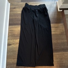 Member's Mark Women's Stretch Soft Pockets Travel Wide Leg Pant Black Large NEW