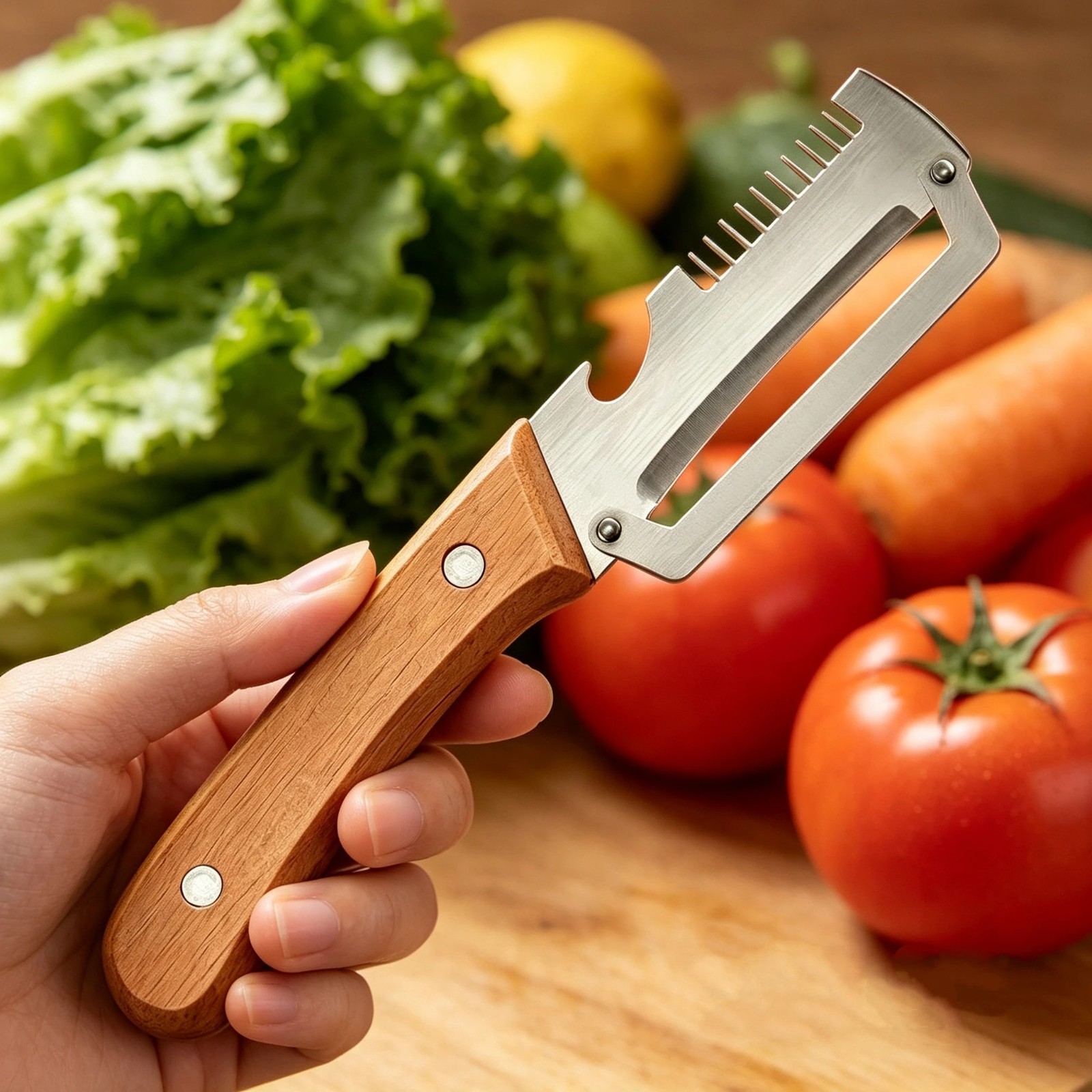NEW 2 in 1 Multi-Functional Vegetable Peeler for Kitchen Stainless Steel Peeler