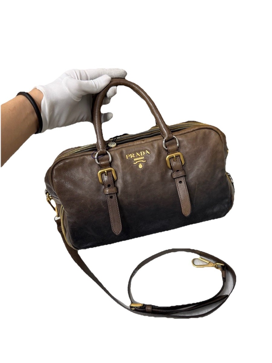 Authentic Prada Ombré Gradient Leather Boston Bag | eBay