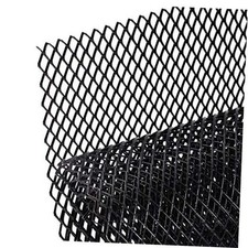 Universal 40"x13" Car Grill Mesh 10x20mm Rhombic Hole 10x20mm Rhombus - Black
