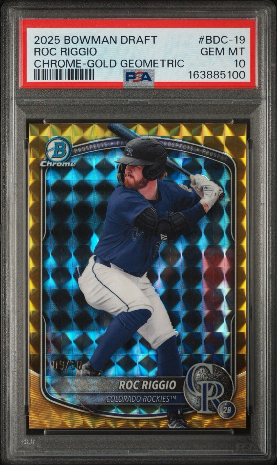 2025 Bowman Draft - Chrome Roc Riggio #BDC-19 Gold Geometric Refractor /50