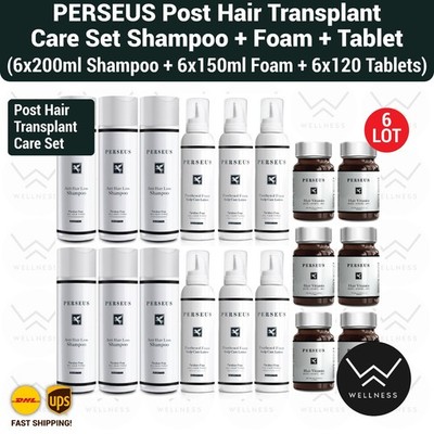 Perseus Post Hair Transplant Repair Shampoo & Panthenol Foam And Tablet Set-6LOT