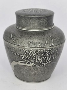 Meiji Japanese Tea Caddy Silver