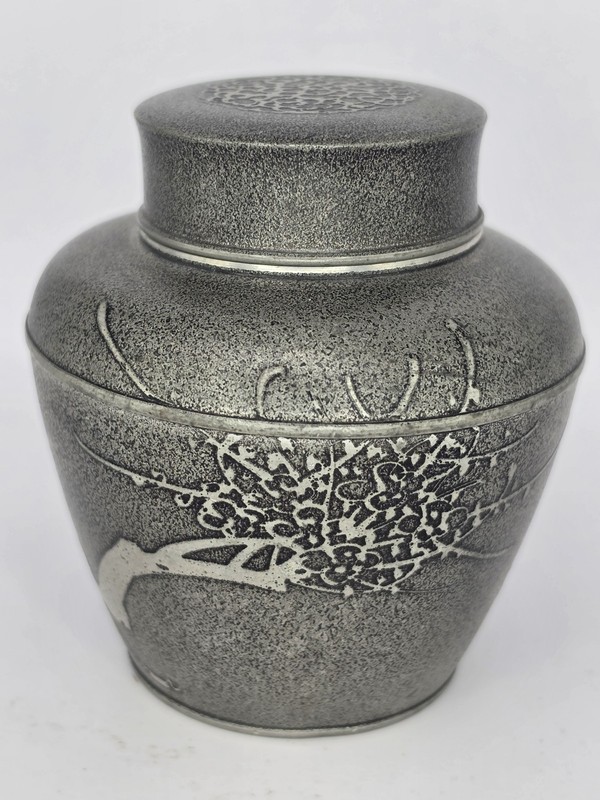 Meiji Japanese Tea Caddy Silver