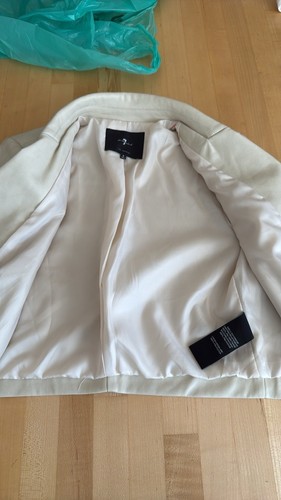 7 For All Mankind Cropped Vegan Leather Blazer Jacket Size Small *EUC* - Afbeelding 8 van 9