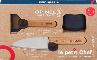 Opinel Le Petit Chef 254641 Kitchen Knife Set for Children, 3 Pieces, in Blue,