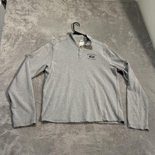 Abercrombie  Fitch Shirt Mens Large Gray Henley Long Sleeve Muscle 1892 Logo