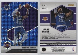 2020-21 Panini Mosaic Blue Mosaic Prizm /99 LeBron James #81