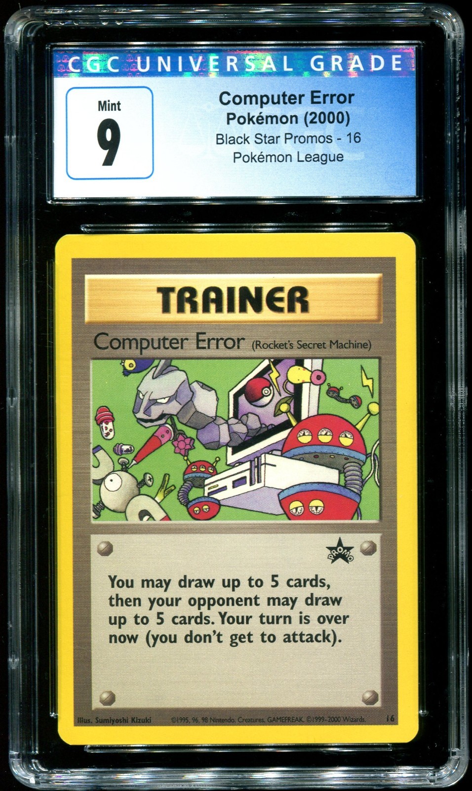 CGC 9 Computer Error Black Star Promo Pokemon League 2000 Pokemon #16