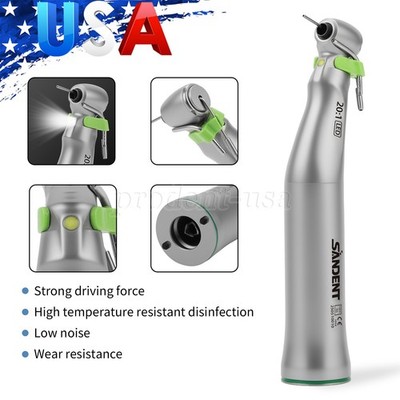 Dental Implant Contra Angle Handpiece 20:1 Reduction E-Generator LED Self Light