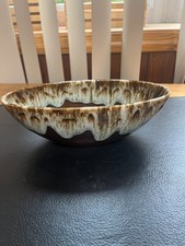 VINTAGE CANONSBURG POTTERY BROWN DRIP GLAZE O...
