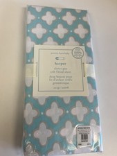 Pottery Barn Baby Harper Clover Geo Aqua Crib Fitted Sheet - NWT