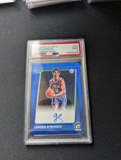 2021 PANINI DONRUSS OPTIC AUTO BLUE #197 JADEN SPRINGER RC /49 PSA 9