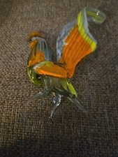 Vintage Murano Style Hand Blown Art Glass Rooster Figurine Sculpture 9 ''