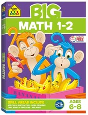 School Zone Big Math 1-2 Workbook: 320 Pages, 1st Grade, 2nd Grade, Elementary M