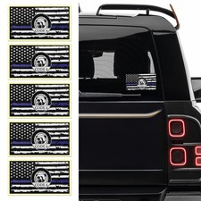 5PCS Thin Blue Line Sticker Code 4, Police Support Sticker American Flag Thin Li