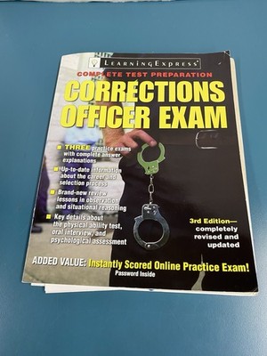 RARE Vintage 2008 Learning Express Corrections Office Exam 3rd Edition Book USED