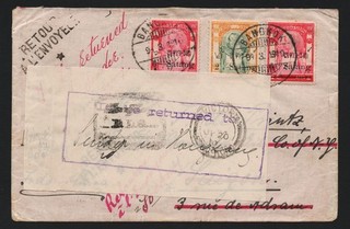 Thailand/Siam 1910 return letter Bangkok to Saigon by officer Norddt. Lloyd