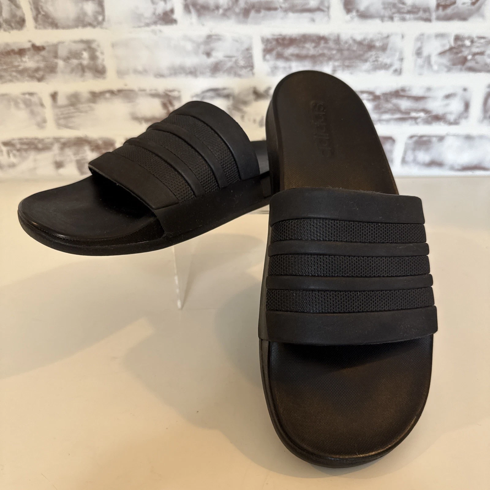 Adidas Adilette Comfort Uomo Slides 10 Donna 11.5 Core Nero Sandalo Sportivo
