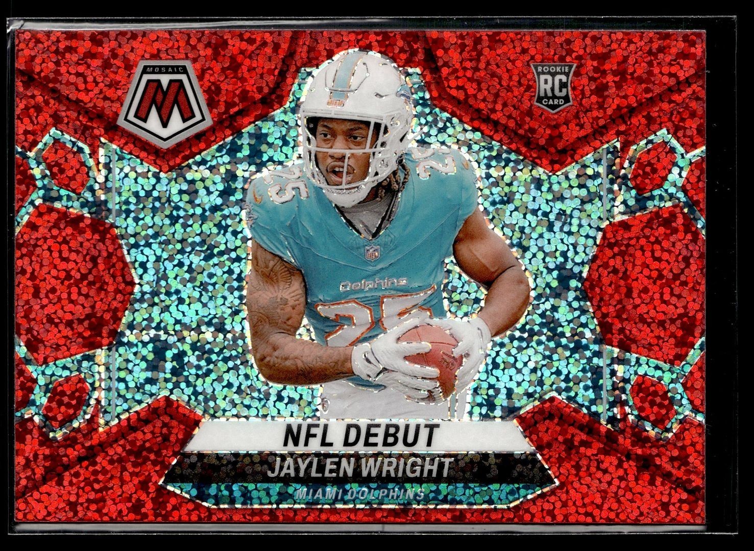 2024 MOSAIC RED SPARKLE NFL DEBUT 280 Jaylen Wright Miami Dolphins
