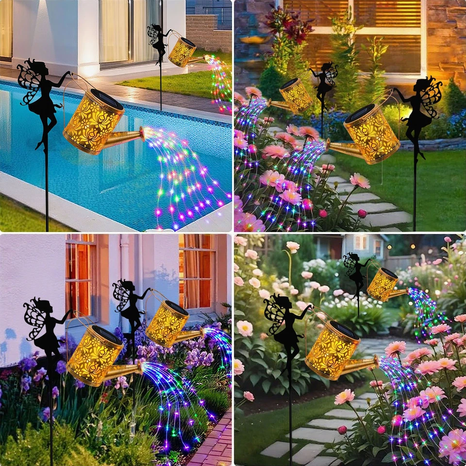 Solar Watering Can Light RGB Garden Outdoor Kettle Yard Art Landscape Lamp Decor - Image 4 of 4
