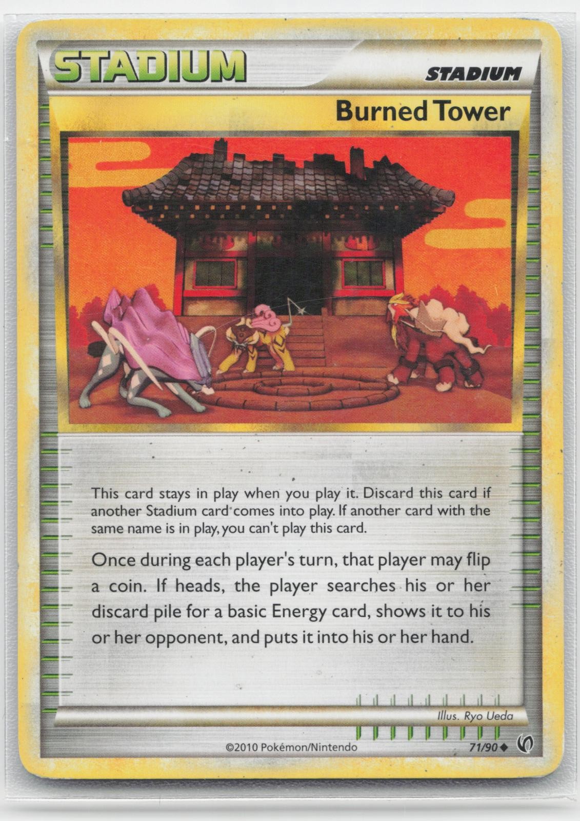 Burned Tower 71/90 Uncommon HGSS Undaunted Pokemon LP