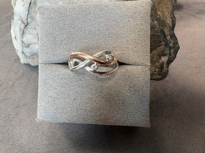 Clogau Ring walisisch Silber & 9 kt Rotgold Naturwunder Wasserfall Größe P