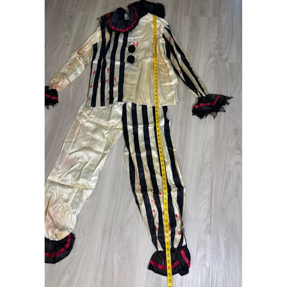 Freakshow Clown Suit Costume Mens Standard Striped Halloween Cosplay Outfit - Image 3 of 4