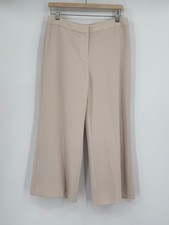 St. John Ivory Woven Lined Straight Leg Trouser Pants Sz 6