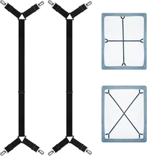 Sheet Keeper Straps Bed Sheet Holder for Corners Bedsheet Stays Suspender Clips
