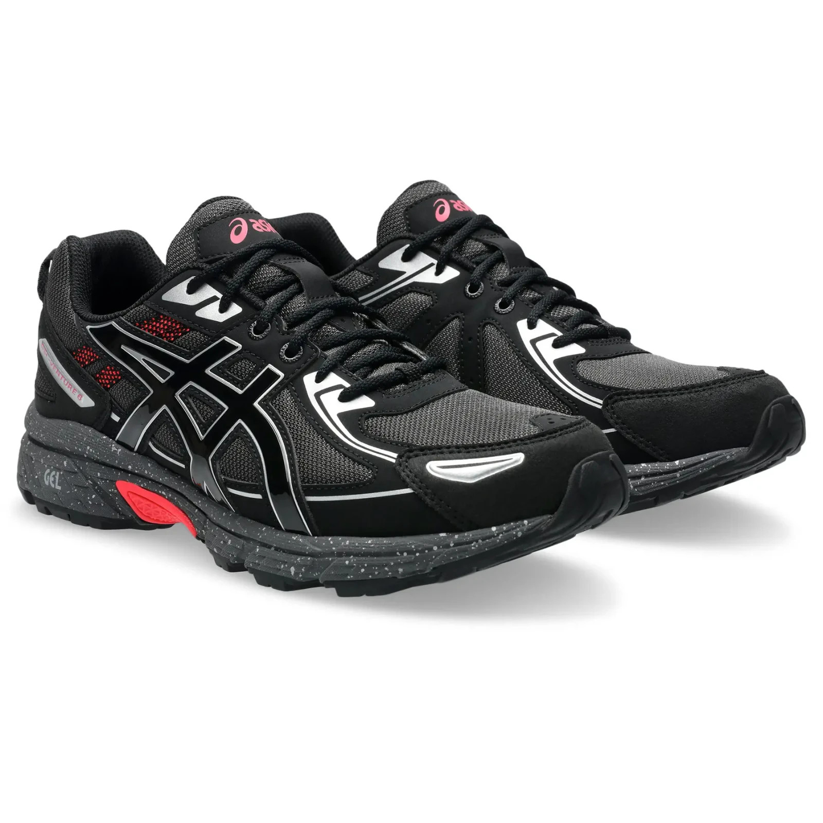 Asics Gel Running Shoes Gel Venture 6 Grey / Black Mesh Trainers UK 8.5, 9.5