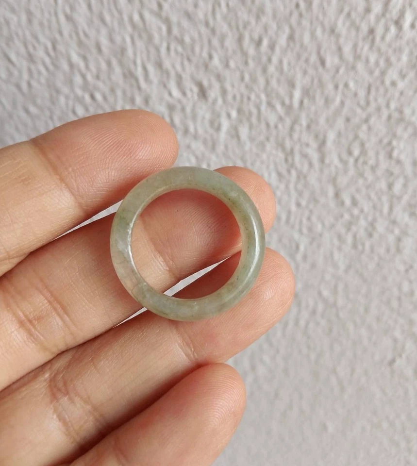 Natural Light Green Jade Untreated Myanmar Gemstone Ring Size 7.5 US 17.15 ct#9 - Image 3 of 4